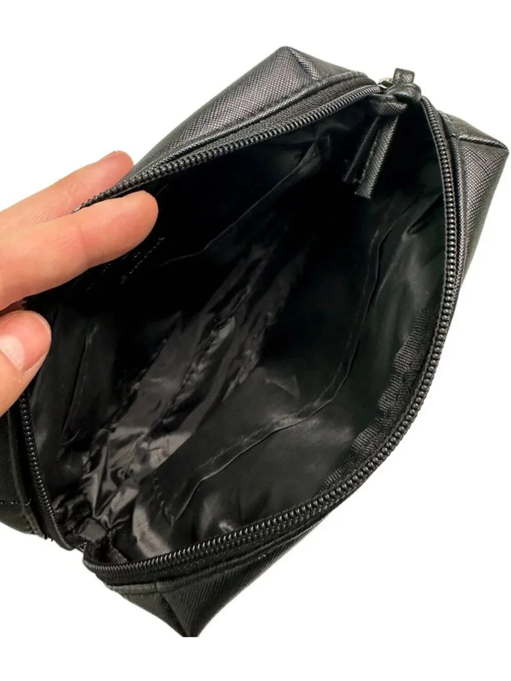 Salvatore Ferragamo Black Nylon Zippered Cosmetic Bag